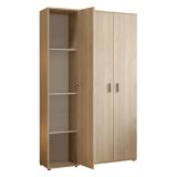 Armadio Multiuso Grande Marrone Rovere 9 Ripiani Modulabile 100x190h cm, 3 Ante - Casciano