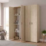 Armadio Multiuso Grande Marrone Rovere Modulabile 9 Ripiani 139x190h cm, 4 Ante - Veruno