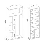 Armadio Multiuso Grande Marrone Rovere Modulabile 9 Ripiani 139x190h cm, 4 Ante - Veruno