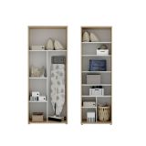 Armadio Multiuso Grande Marrone Rovere Modulabile 9 Ripiani 139x190h cm, 4 Ante - Veruno