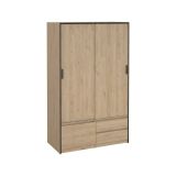 Armadio multiuso grande Melina, Mobile multifunzionale, Mobiletto scarpiera, Guardaroba porta scarpe, 60x121 h200 cm, Rovere