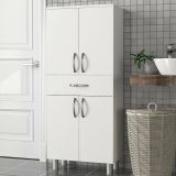 Armadio multiuso grande Seturnes, Mobile multifunzionale, Mobiletto scarpiera, Guardaroba porta scarpe, 59x32 h140 cm, Bianco