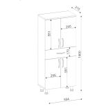 Armadio multiuso grande Seturnes, Mobile multifunzionale, Mobiletto scarpiera, Guardaroba porta scarpe, 59x32 h140 cm, Bianco