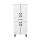Armadio multiuso grande Seturnes, Mobile multifunzionale, Mobiletto scarpiera, Guardaroba porta scarpe, 59x32 h140 cm, Bianco