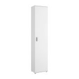 Armadio multiuso Lagalb, Mobile multifunzione portaoggetti, Armadio alto multiuso a 1 anta, 39x35h190 cm, Bianco