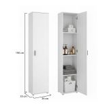 Armadio multiuso Lagalb, Mobile multifunzione portaoggetti, Armadio alto multiuso a 1 anta, 39x35h190 cm, Bianco