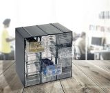 Armadio multiuso Lens, Armadietto porta minuteria, Mobile per contenitori portautensili, 100% Made in Italy, Antracite, 19x14h23 cm