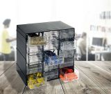 Armadio multiuso Lens, Armadietto porta minuteria, Mobile per contenitori portautensili, 100% Made in Italy, Antracite, 23x14h19 cm