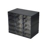 Armadio multiuso Lens, Armadietto porta minuteria, Mobile per contenitori portautensili, 100% Made in Italy, Antracite, 23x14h19 cm