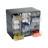 Armadio multiuso Lens, Armadietto porta minuteria, Mobile per contenitori portautensili, 100% Made in Italy, Antracite, 23x14h19 cm