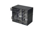 Armadio multiuso Lens, Armadietto porta minuteria, Mobile per contenitori portautensili, 100% Made in Italy, Antracite, 23x14h19 cm
