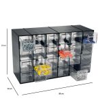 Armadio multiuso Lens, Armadietto porta minuteria, Mobile per contenitori portautensili, 100% Made in Italy, Antracite, 38x14h23 cm