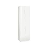 Armadio multiuso Medea, Portascarpe a 2 ante e 5 ripiani, Mobile multifunzione, 100% Made in Italy, cm 60x38h200, Bianco lucido