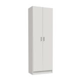 Armadio multiuso Salem, Mobile ausiliario a 2 ante, Portascarpe con 3 ripiani, Scarpiera alta moderna, 59x37h180 cm, Bianco