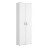 Armadio multiuso Serro, Mobile multifunzione portascarpe, Guardaroba a 2 ante, 61x35h190 cm, Bianco