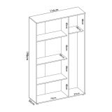 Armadio multiuso Sillano, Mobile multifunzione portascope, Guardaroba a 3 ante, 116x35h190 cm, Bianco