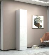 Armadio Multiuso Zenone, Mobile multiuso a 1 anta, Guardaroba multifunzione, 45x35h190 cm, Bianco