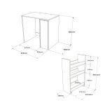 Armadio noce e bianco mobile lavatrice 93x88h cm - Axel