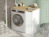 Armadio noce e bianco mobile lavatrice 93x88h cm - Axel