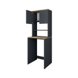 Armadio noce e nero multiuso 65x183h cm - Fiamma