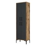 Armadio noce e nero salvaspazio 60x200h cm - Amata