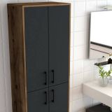 Armadio noce e nero salvaspazio 60x200h cm - Amata