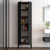 Armadio noce e nero salvaspazio 60x200h cm - Amata