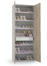 Armadio rovere e bianco con cassetto 72x195h cm - Angy