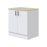 Base sottolavello 2 ante 80x90h cm bianco e rovere - Nolia