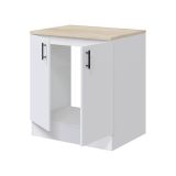 Base sottolavello 2 ante 80x90h cm bianco e rovere - Nolia