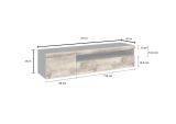 Base TV acero e ardesia 150x40x37h cm 2 ante - Aquilo