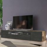 Base TV acero e ardesia 200x40x37h cm 3 ante - Amore