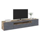 Base TV acero e ardesia 200x40x37h cm 3 ante - Amore