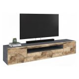 Base TV acero e ardesia 200x40x37h cm 3 ante - Artropodi