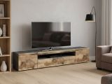Base TV acero e ardesia 200x40x37h cm 3 ante - Artropodi