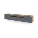 Base TV acero e ardesia 200x40x37h cm 3 ante in legno - Amore