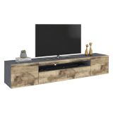 Base TV acero e ardesia 200x40x37h cm 3 ante in legno - Artropodi