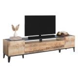Base TV acero e ardesia 200x40x47h cm 2 ante e 2 cassetti - Abina