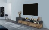 Base TV acero e ardesia 200x43x46h cm 2 ante e 2 cassetti - Arghi