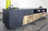 Base TV acero e ardesia 200x43x46h cm 2 ante e 2 cassetti - Arghi