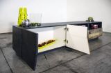Base TV acero e ardesia 200x43x46h cm 2 ante e 2 cassetti - Arghi