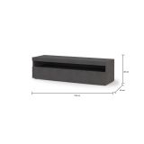 Base TV ardesia 130x45x36h cm in legno - Gianna