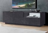 Base TV ardesia 150x43x46h cm 2 ante e 1 cassetto - Aiace