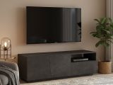 Base TV ardesia 150x43x46h cm 2 ante e 1 cassetto - Aiace