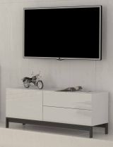 Base TV bianco lucido 110x40x47h cm in legno - Azad