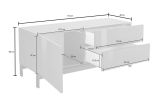 Base TV bianco lucido 110x40x47h cm in legno - Azad