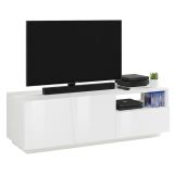 Base TV bianco lucido 150x43x46h cm 2 ante e 1 cassetto - Aiace