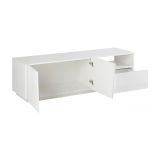 Base TV bianco lucido 150x43x46h cm 2 ante e 1 cassetto - Aiace
