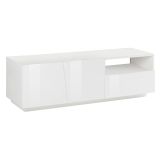 Base TV bianco lucido 150x43x46h cm 2 ante e 1 cassetto - Aiace