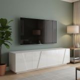 Base TV bianco lucido 162x44x46h cm 4 ante e 1 cassetto - Acix